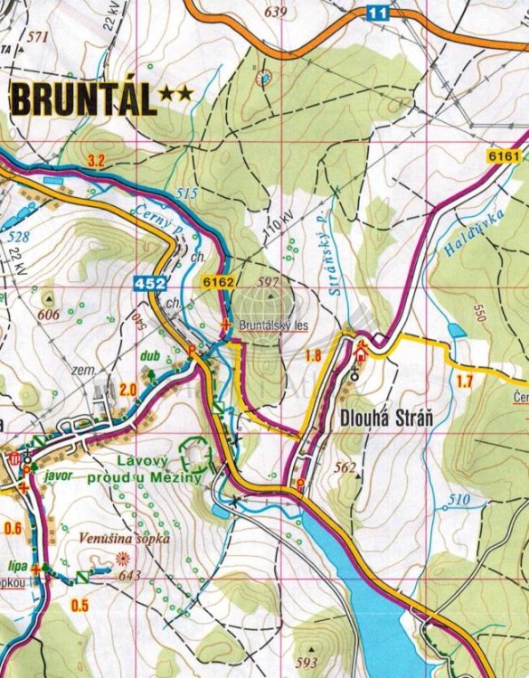 Opawa / Opavsko, Slezska Harta. Mapa turystyczna 466 wydawnictwa Shocart. Fragment 1