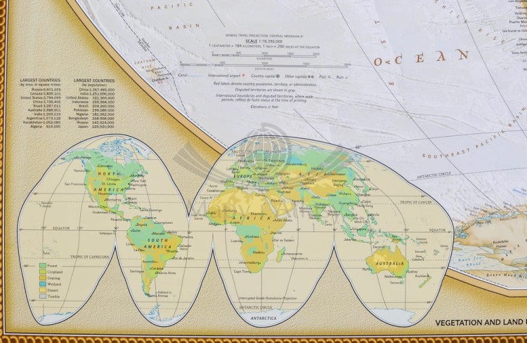 Świat 1:18 390 000. Mapa ścienna polityczna, ekskluzywna. Wydawnictwo: National Geographic. Fragment 7