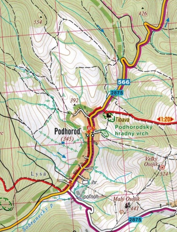 Bukovske Vrchy, Poloniny, Vihorlat, Zemplinska Sirava. Mapa turystyczna 486 wydawnictwa Shocart. Fragment 2