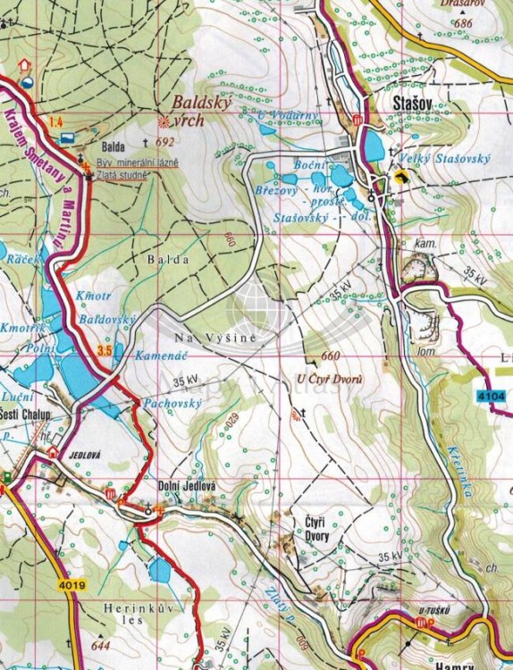 Okolice Svitavy / Svitavsko. Mapa turystyczna 455 wydawnictwa Shocart. Fragment 2