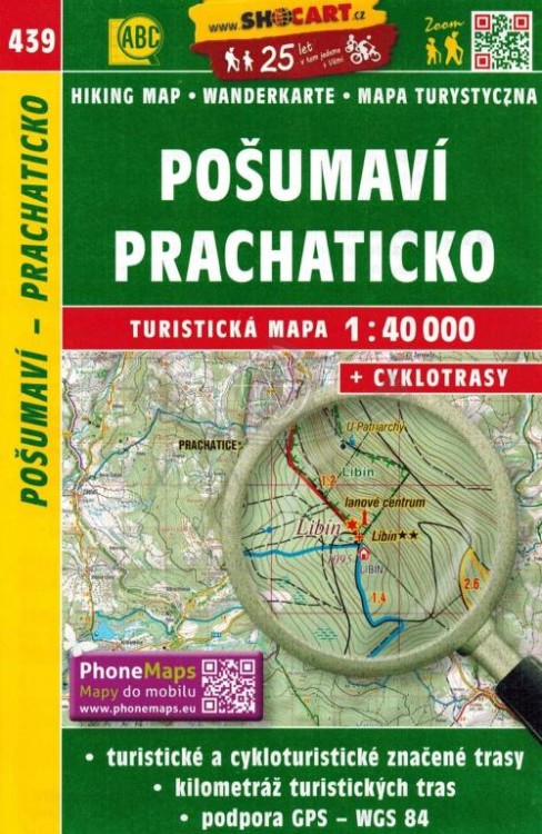 Poszumawie  Posumavi - Prachaticko. Mapa turystyczna 439 wydawnictwa Shocart. Okładka