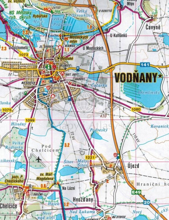 Poszumawie  Posumavi - Prachaticko. Mapa turystyczna 439 wydawnictwa Shocart. Fragment 1