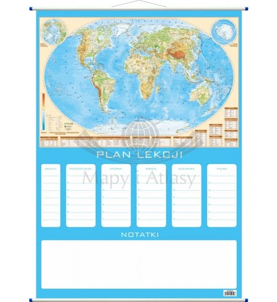 Świat. Plan lekcji + mapa fizyczna
