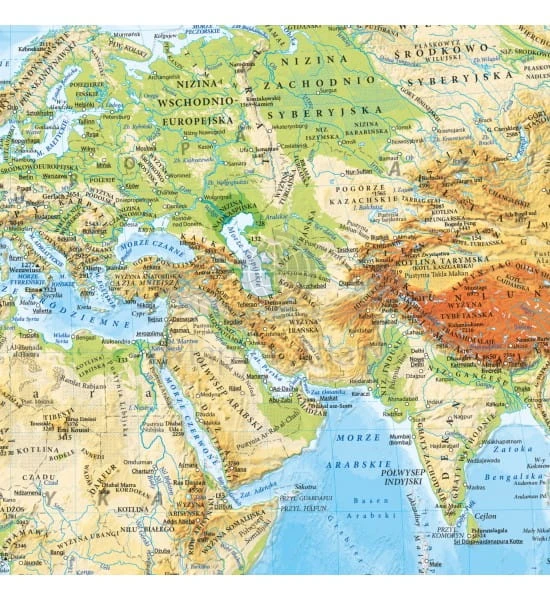 Świat. Plan lekcji + mapa fizyczna. Fragment 1