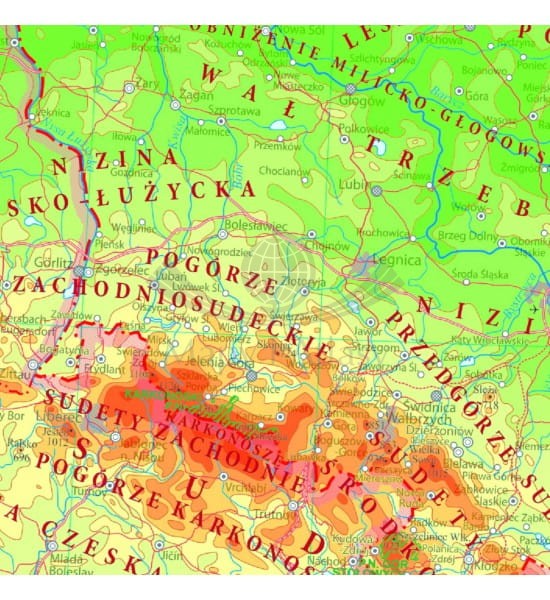 Polska. Plan lekcji + mapa fizyczna. Fragment 1