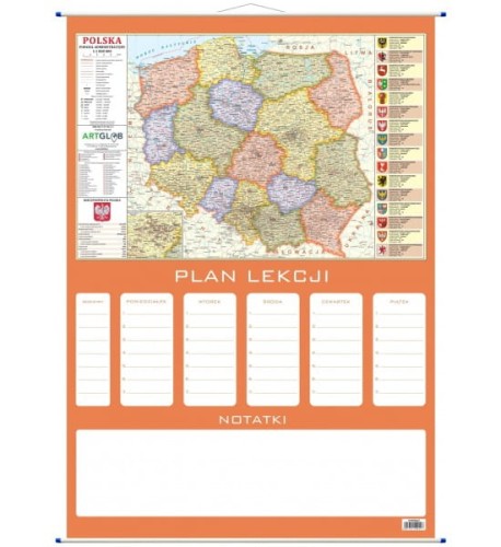 Polska. Plan lekcji + mapa administracyjna
