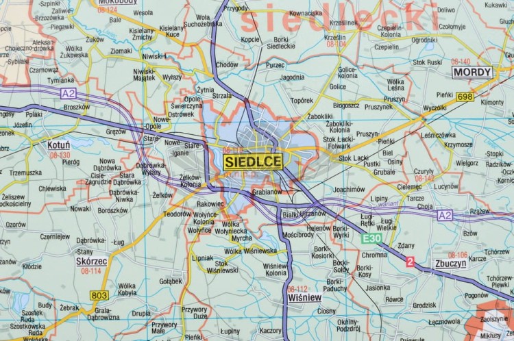 Mazowsze / Województwo mazowieckie 1:225 000. Mapa. Rama alu SLIM. Fragment 3