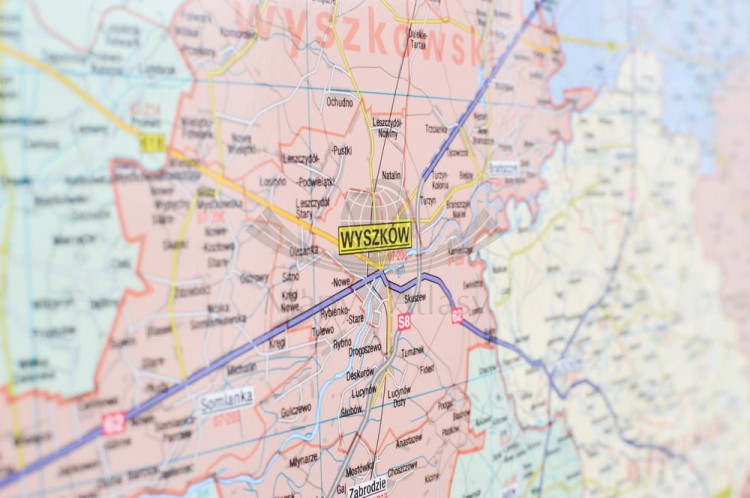 Mazowsze / Województwo mazowieckie 1:225 000. Mapa. Rama alu SLIM. Fragment 5