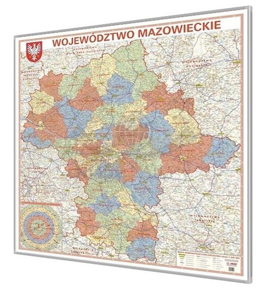 Mazowsze / Województwo mazowieckie 1:225 000. Mapa. Rama alu SLIM