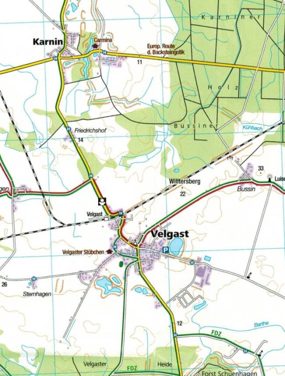Niemieckie Wybrzeże Bałtyku / Ostseekuste. Wismar - Uznam. Zestaw trzech map turystycznych 739 wydawnictwa Kompass. Mapa 2 - fragment 1