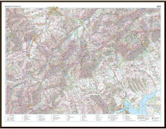 Beskid Żywiecki 1:50 000. Mapa turystyczna w ramie drewnianej wydawnictwa ArtGlob