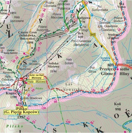 Beskid Żywiecki 1:50 000. Mapa turystyczna w ramie drewnianej wydawnictwa ArtGlob. Fragment 1