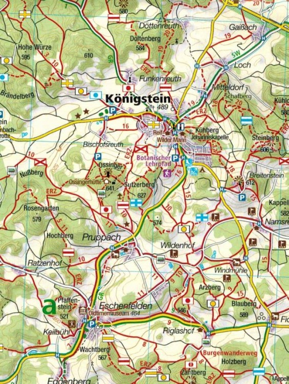 Norymberga i okolice / Nurnberg und Umgebung. Zestaw dwóch map turystycznych 163 wydawnictwa Kompass. Mapa 2 - fragment 2