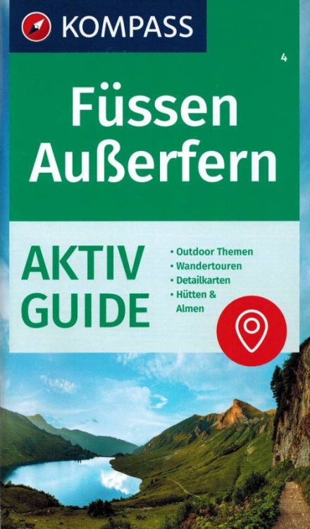Füssen, Außerfern. Wodoodporna mapa turystyczna 4 wydawnictwa Kompass. Mini przewodnik - okładka