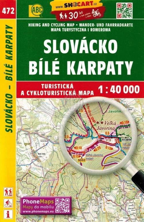 Białe Karpaty / Slovacko, Bile Karpaty. Mapa turystyczna 472. Shocart
