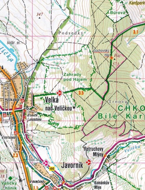 Białe Karpaty / Slovacko, Bile Karpaty. Mapa turystyczna 472 wydawnictwa Shocart. Fragment 1