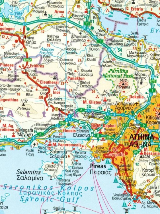 Grecja 1:650 000. Wodoodporna mapa samochodowo-turystyczna wydawnictwa Reise Know-How. Fragment 2