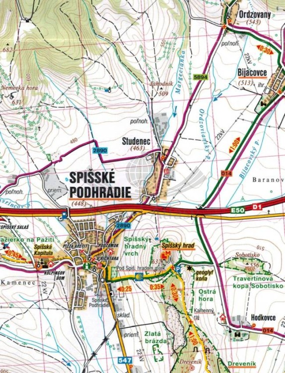 Spisz, Góry Lewockie / Spis, Levocske Vrchy. Mapa turystyczna 1109 wydawnictwa Shocart. Fragment 1