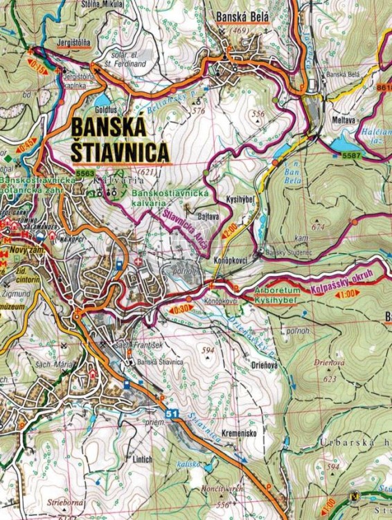 Góry Szczawnickie, Jaworze / Stiavnicke Vrchy, Javorie. Mapa turystyczna 1092 wydawnictwa Shocart. Fragment 1