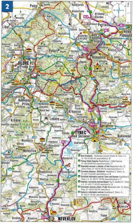 Greenway Praga - Wiedeń. Mapa rowerowo-turystyczna wydawnictwa Shocart. Przykładowa strona 1