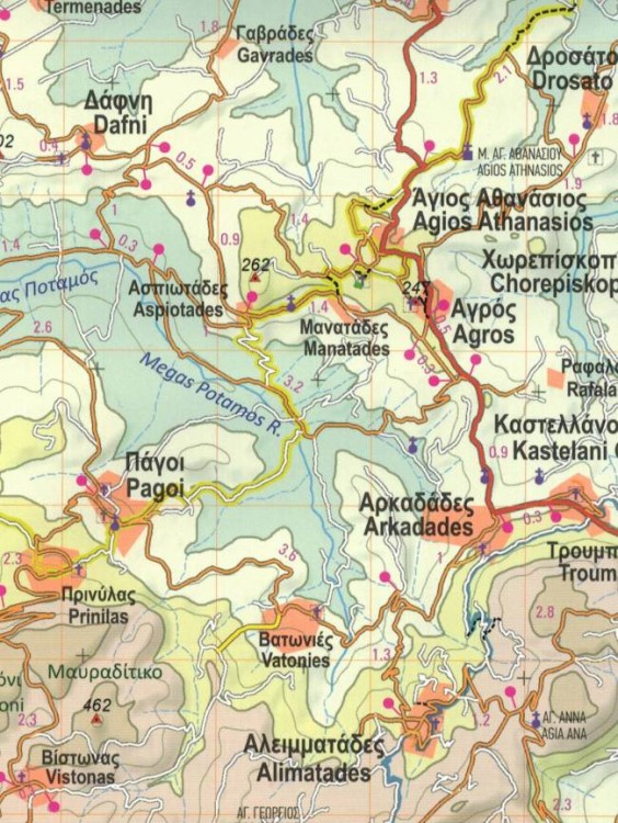 Korfu 1:40 000. Wodoodporna mapa turystyczna wydawnictwa Anavasi. Fragment 1