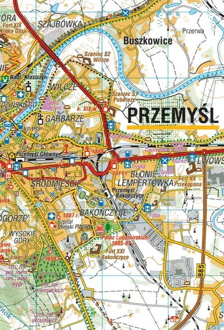 Pogórze Przemyskie i Dynowskie. Mapa turystyczna wydawnictwa Compass. Fragment 1