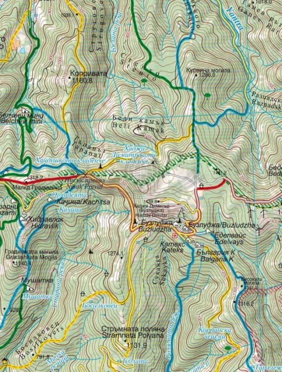 Stara Planina (Płanina) 150 000. Uzana - Vratnik. Mapa turystyczna cz.2 wydawnictwa Domino. Fragment 1
