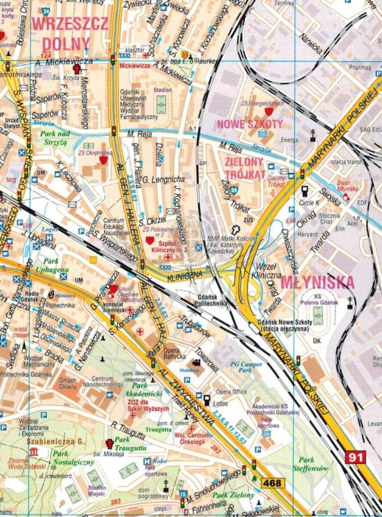 Gdańsk 1:17 000. Mapa / Plan miasta wydawnictwa Galileos. Fragment 2