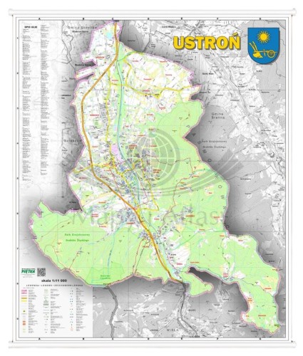 Ustroń 1:11 000. Mapa ścienna / Plan miasta