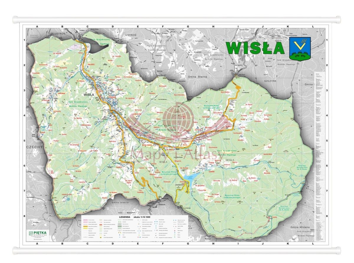 Wisła 1:12 500. Mapa ścienna / Plan miasta. Wersja STRONG