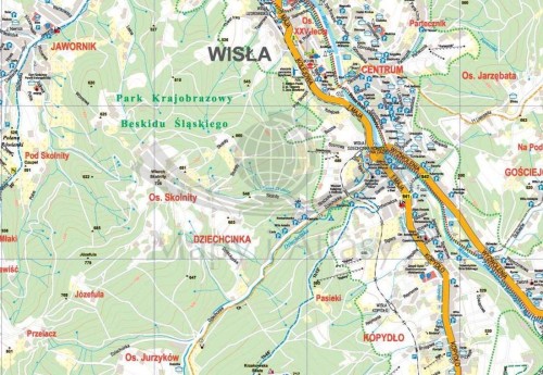 Wisła 1:12 500. Mapa ścienna / Plan miasta. Fragment 1