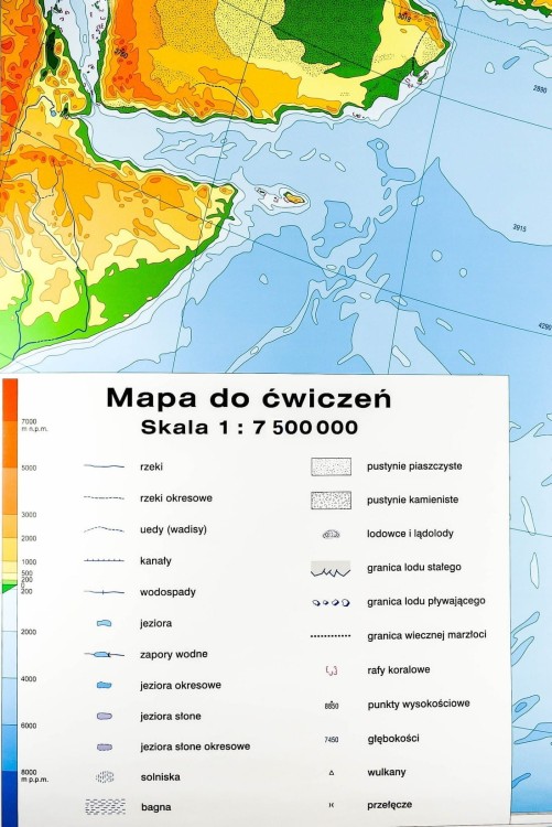 Azja 1:7 500 000. Mapa ścienna ogólnogeograficzna / do ćwiczeń. Strona 2 - legenda