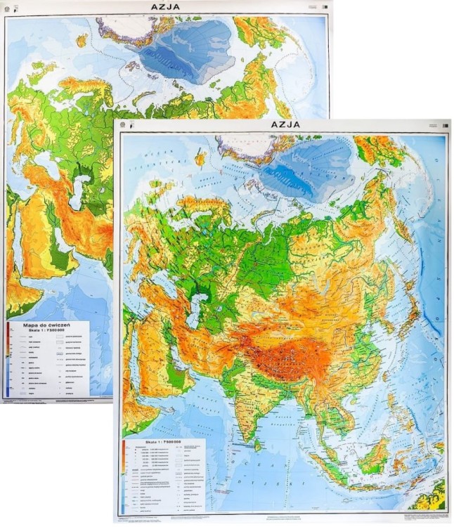 Azja 1:7 500 000. Mapa ścienna ogólnogeograficzna / do ćwiczeń