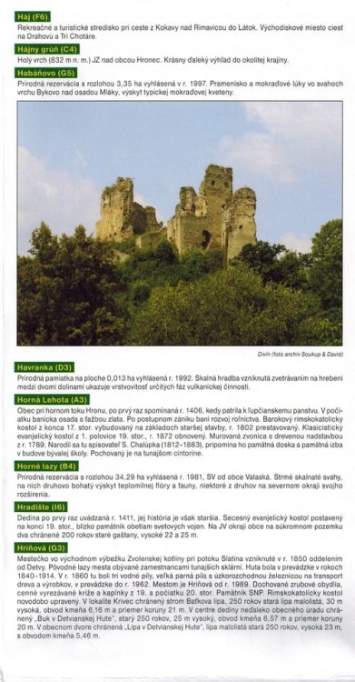 Polana mapa turystyczna 1101 wydawnictwa Shocart.  Fragment opisu atrakcji
