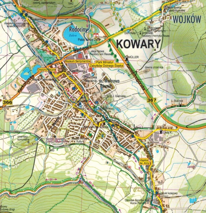 Rudawy Janowickie 1:25 000. Laminowana mapa turystyczna wydawnictwa Galileos. Fragment 1