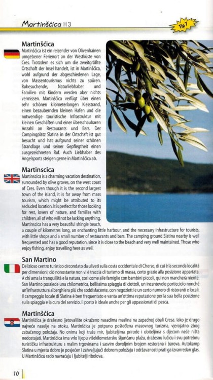 Cres, Losinj, Krk, Rab. Mapa samochodowo-turystyczna wydawnictwa Freytag & Berndt. Przewodnik - przykładowa strona