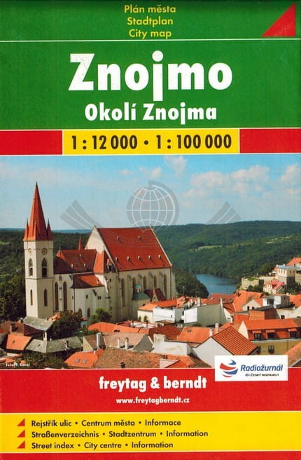 Znojmo i okolice 1:12 000. Mapa / Plan miasta wydawnictwa Freytag & Berndt. Okładka