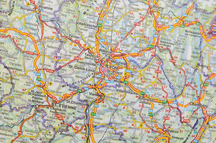 Francja 1:1 000 000. Mapa drogowa w wersji do wpinania wydawnictwa Freytag & Berndt. Fragment 2