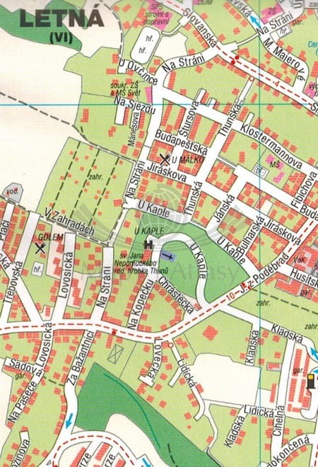 Decin i okolice. Czeskie Średniogórze, Saksonia, Czeska Szwajcaria. Plan miasta / Mapa turystyczna wydawnictwa Freytag & Berndt. Fragment 3
