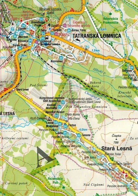 Tatry Polskie i Słowackie. Laminowana mapa turystyczna wydawnictwa Gauss. Fragment 2