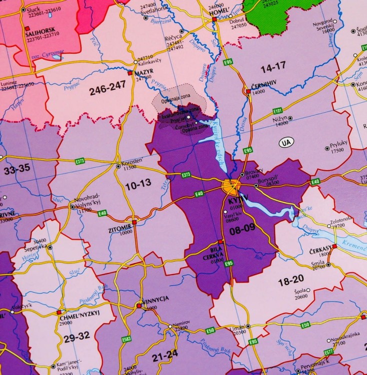 Europa z Turcją 1:3 600 000. Mapa ścienna kodowa w układzie poziomym. Wydawnictwo: Stiefel. Fragment 4
