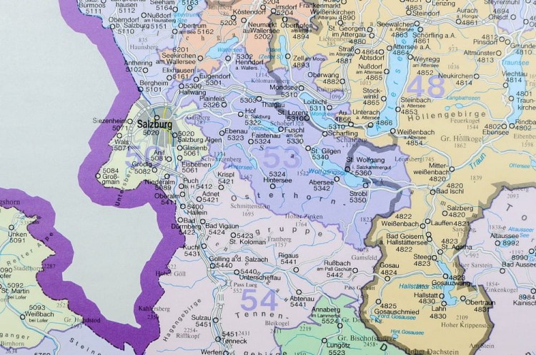 Austria 1:500 000. Mapa ścienna kodowa wydawnictwa Freytag & Berndt. Fragment 3