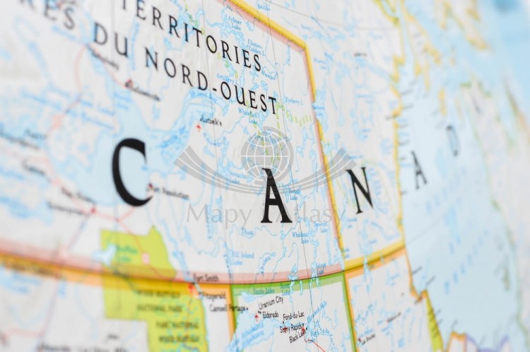 Kanada 1:6 500 00. Mapa ścienna polityczna wydawnictwa National Geographic. Fragment 4