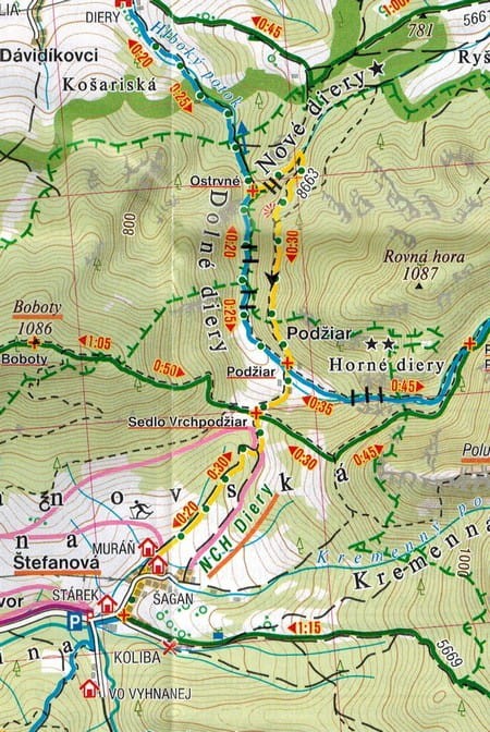 Mała Fatra. Mapa turystyczna 705 wydawnictwa Shocart. Fragment 1