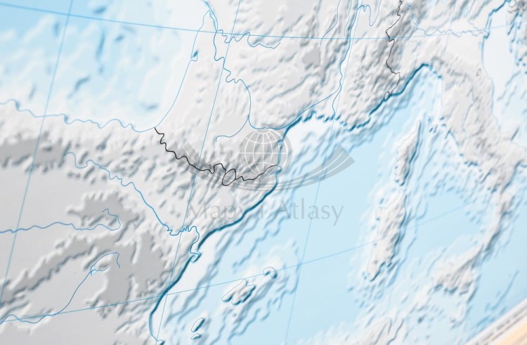 Europa 1:4 000 000. Mapa ścienna konturowa, hipsometryczna (ćwiczeniowa) wydawnictwa Meridian. Fragment 6