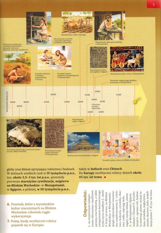 Atlas historyczny dla klas 5-8 szkoły podstawowej wydawnictwa Demart. Przykładowa strona 1