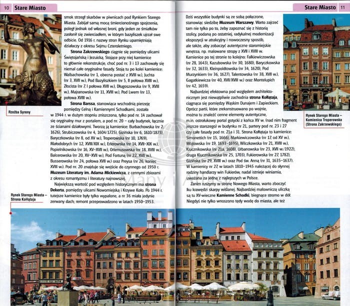 Warszawa. Przewodnik z mapą wydawnictwa Gauss. Przykładowe strony 1