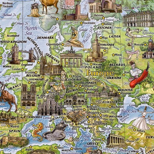 Świat Amazing World. Mapa ścienna dla dzieci. Fragment 3