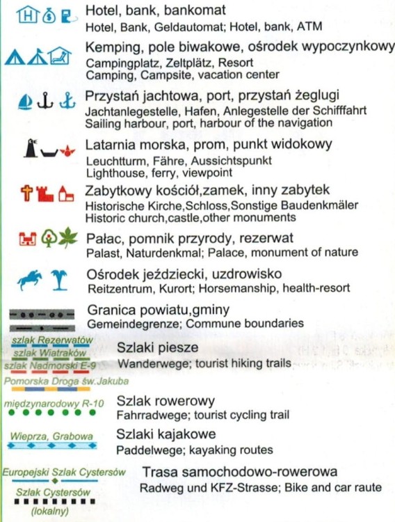 Darłowo. Mapa turystyczna / Plan miast wydawnictwa BiK. Legenda 2