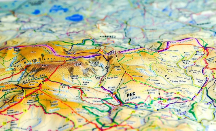 Karkonosze 1:66 666. Mapa plastyczna (trójwymiarowa). Fragment 2